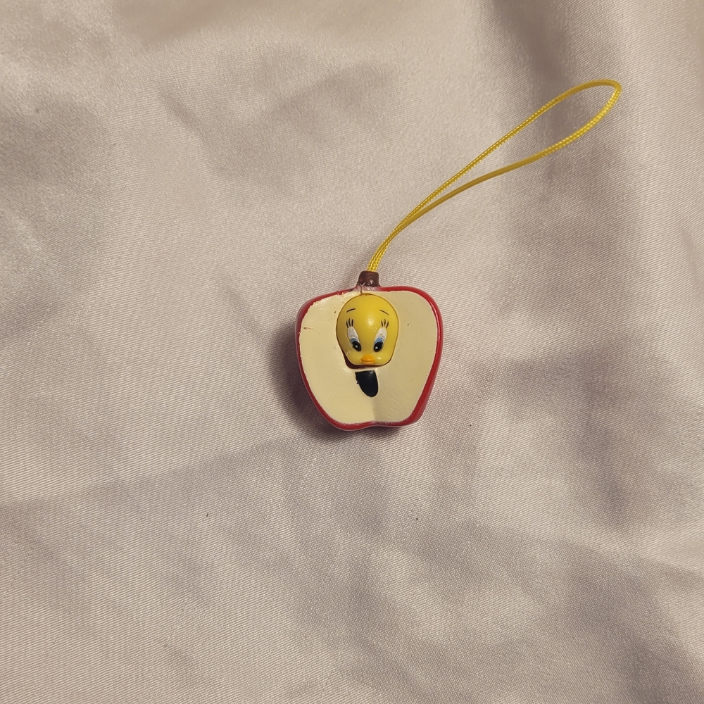 Tweety Apple Charm Pendant - Yellow and Red